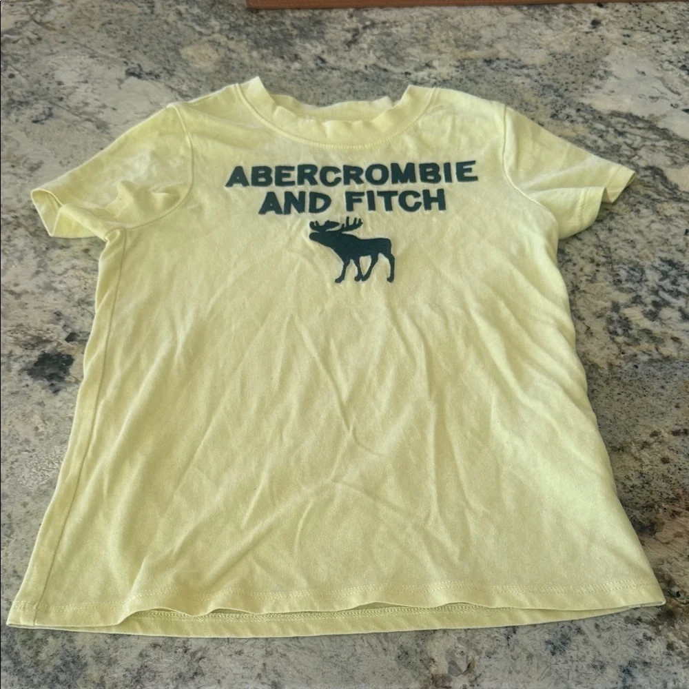 Abercrombie & Fitch Kids Light Yellow Tee with Moose Logo